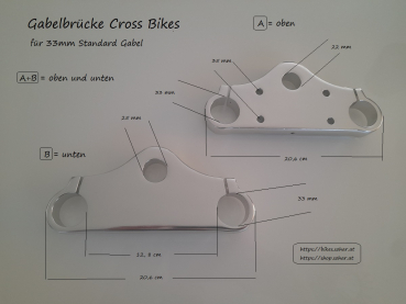 Gabelbrücke Cross Bike für 33 mm Gabel