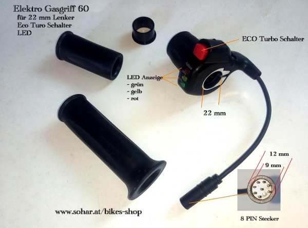 Elektroroller Gasgriff - Scooter Griffe | Ergonoischer Rutschfester Profiliert Controller Für
