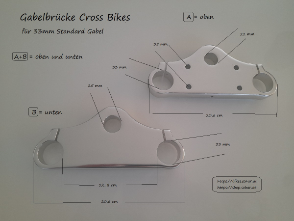 Gabelbrücke Cross Bike für 33 mm Gabel