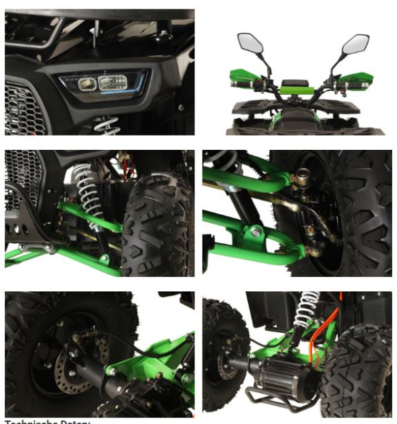 Elektro Quad Hunter 60 Volt 1500 Watt Differenzialgetriebe 8 Zoll